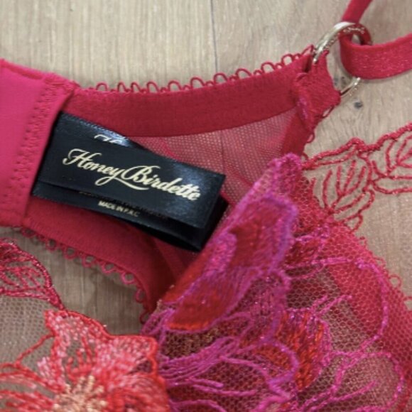 Honey Birdette Christine Red Bra Size 34DD - Picture 6 of 6